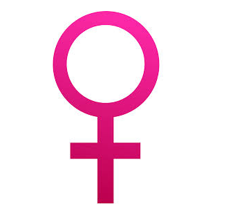 Pink female symbol.
